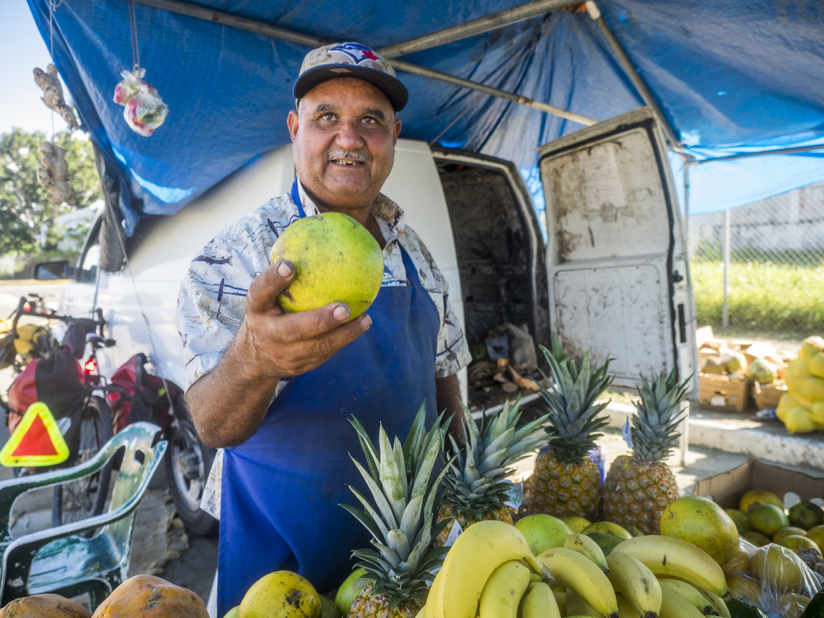 Roadside fruit stands are great for a bike treat. 